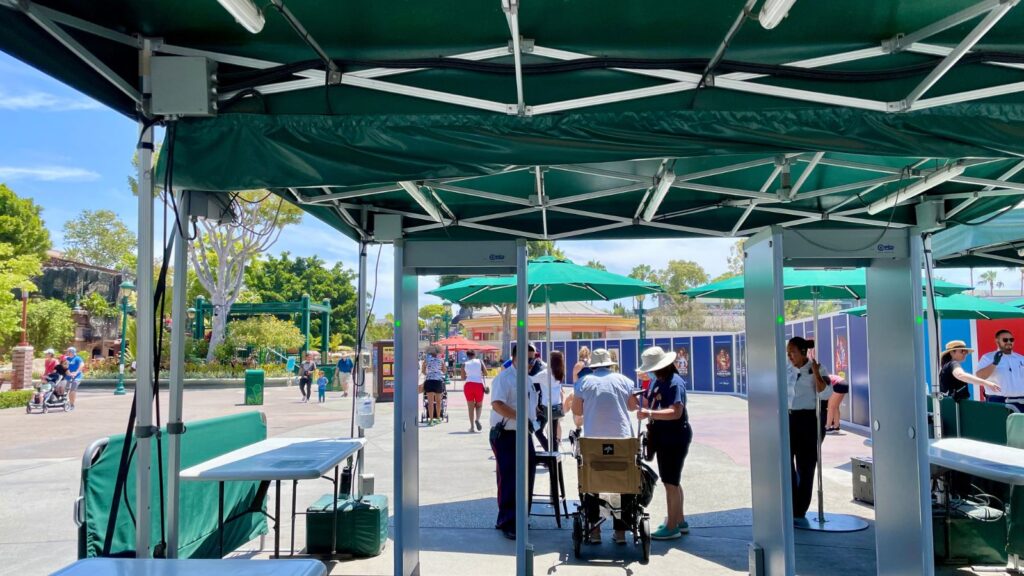 security gate between the Disneyland Hotel/Pixar Place and Downtown Disney