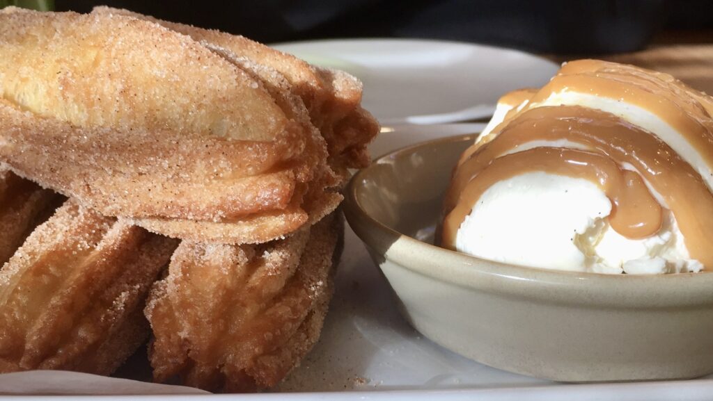 candy cap churros at Sam's Social Club at Indian Springs in Calistoga